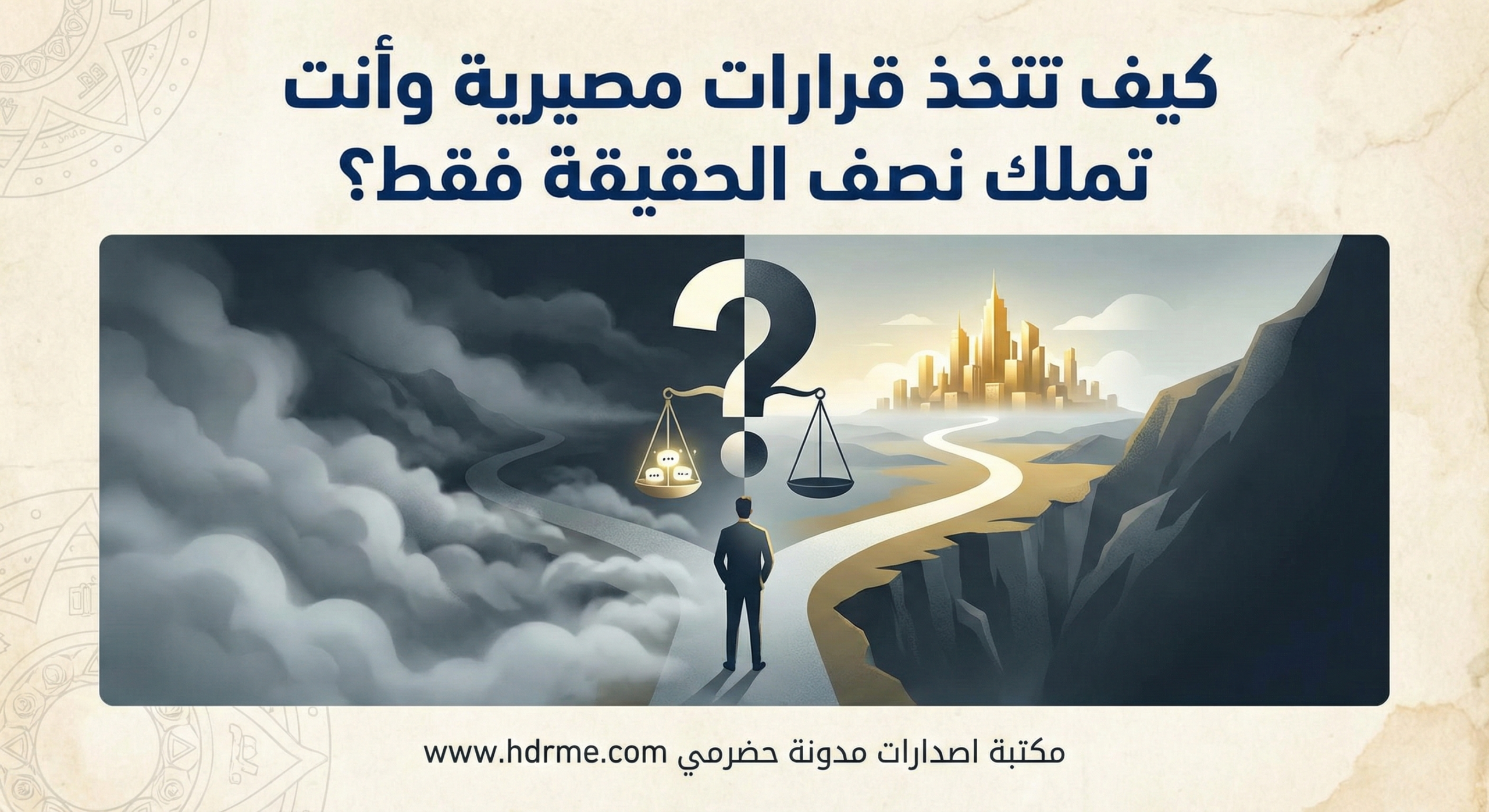 كيف تتخذ قرارات مصيرية وأنت تملك نصف الحقيقة فقط؟ (قاعدة 40-70)- أعده أحمد باحصين